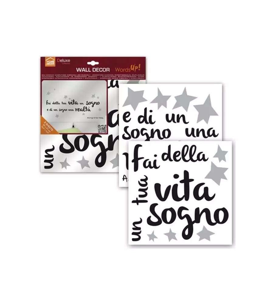 STICKERS DECORAZIONE MURALE "SOGNO E REALTA" - DECORO CREARREDA.